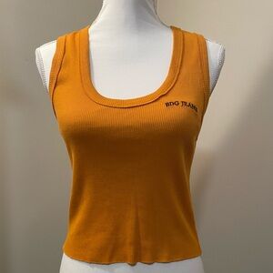 BDG Mustard Ribbed Scoop Neck Tank Top